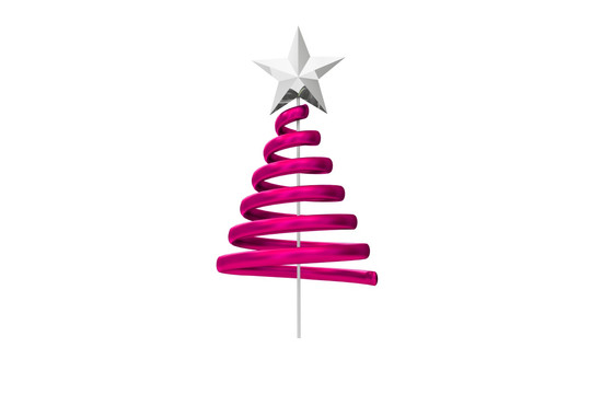 粉红圣诞树螺旋设计