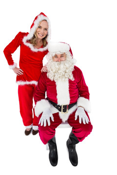 微笑的圣诞老人和他的老婆