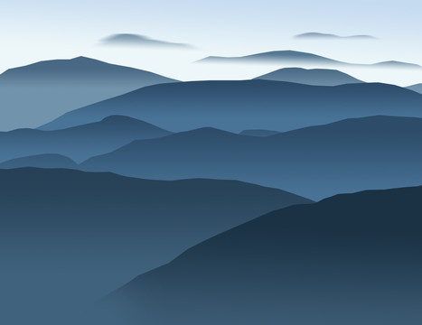 水墨遠(yuǎn)山