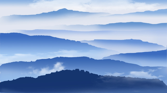 水墨遠(yuǎn)山