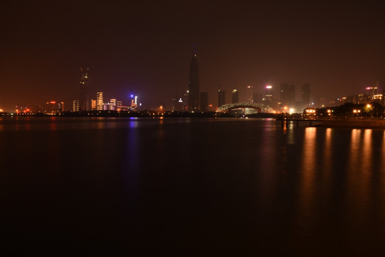 海滨夜景城市夜景