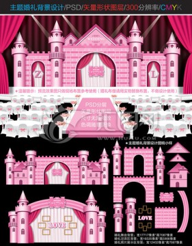 城堡主题婚礼 粉色主题婚礼设计