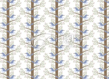 粉花藍鳥 滿版