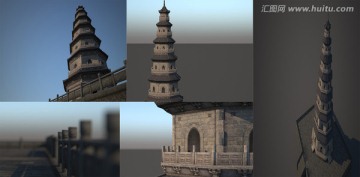 3DSMAX 模型中國(guó)古建塔