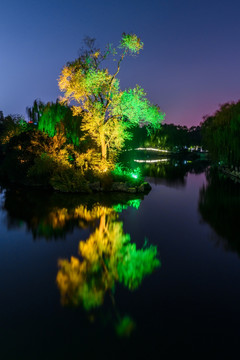 大明湖公园夜景