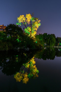 大明湖公园夜景