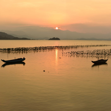 日落海滩