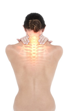 脊椎疼痛的女人