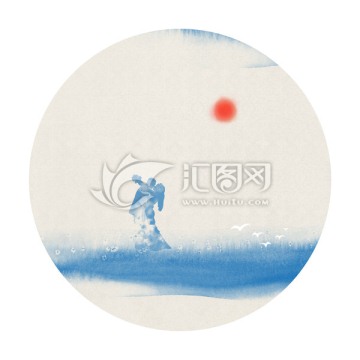 水墨情侶