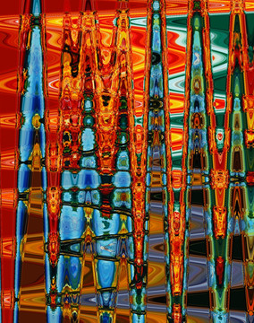抽象油画 染色玻璃 未分层