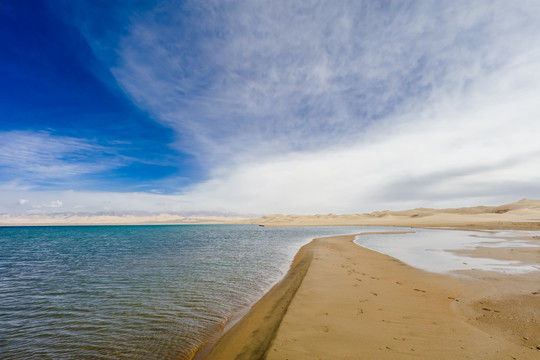 青海湖金沙湾沙湖风景