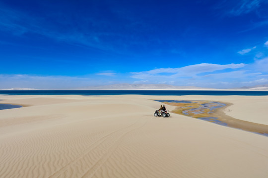 青海湖金沙湾沙漠风景