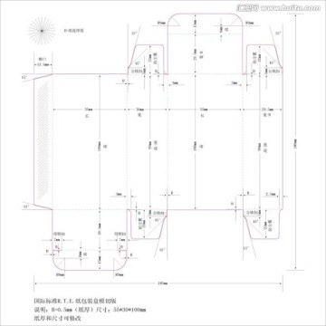 RTE包装盒模板模切版