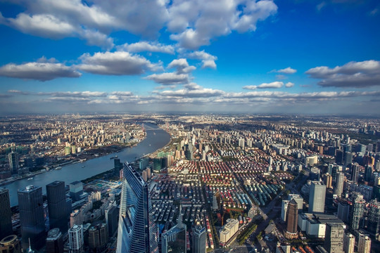 上海之巅鸟瞰环球金融中心