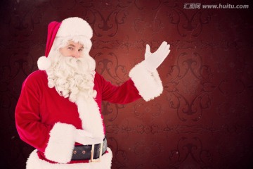 伸出一只手的圣诞老人