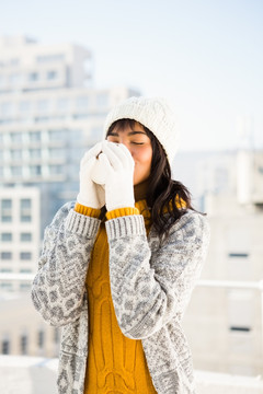 喝咖啡的商务女人