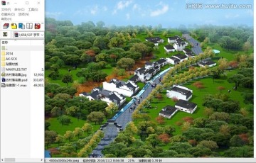 仿古村落鳥瞰3d模型