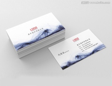 抽象煙霧名片中國(guó)風(fēng)名片