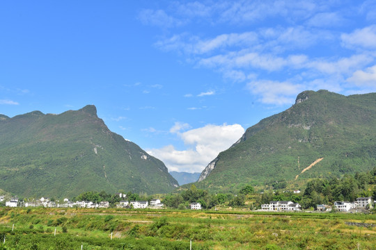 湖北恩施市麂子渡村落风光风景