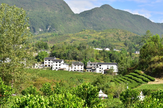 湖北恩施市麂子渡村落风光风景