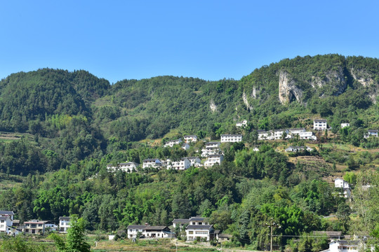 湖北恩施市麂子渡村落风光风景