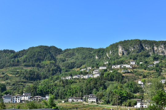 湖北恩施市麂子渡村落风光风景