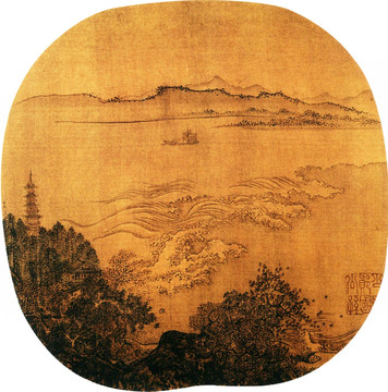 夏圭 錢塘秋潮圖