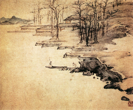 葉欣 荷塘水榭圖