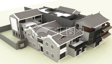 聯(lián)體傳統(tǒng)建筑模型設(shè)計