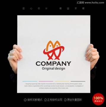 雙魚logo M字母logo