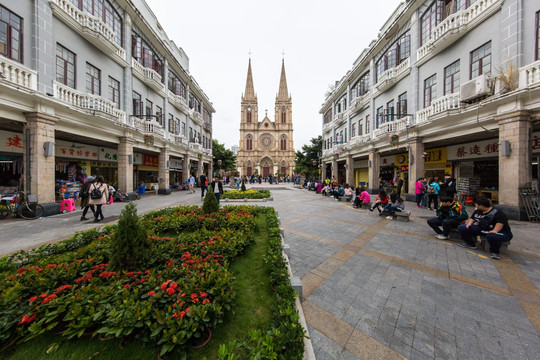 广州石室圣心大教堂街景