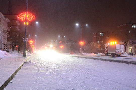 下雪的小镇