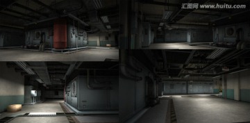 3DSmax模型負(fù)層電機(jī)房管道