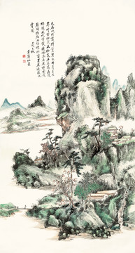 黄宾虹 设色山水