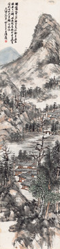 吳昌碩 山水軸