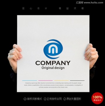 M字母logo 圆形企业标志