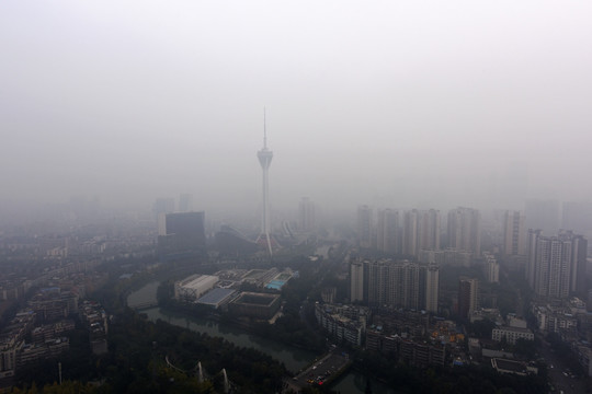 城市雾霾 成都雾霾天气