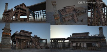 3DSMAX中式古典建筑釀酒鋪