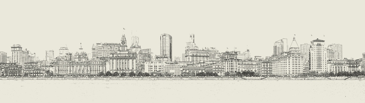 上海外灘全景線描 未分層