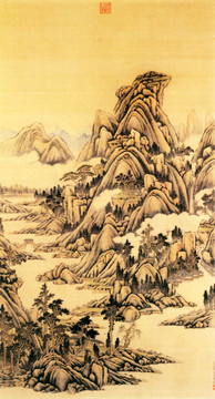 唐岱 晴巒春靄圖