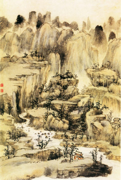 方士庶 仿古山水圖