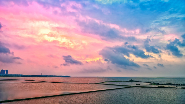 海岸朝霞