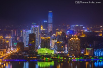 广西柳州马鞍山观龙城夜景