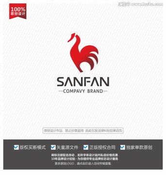 動物logo 雞標志