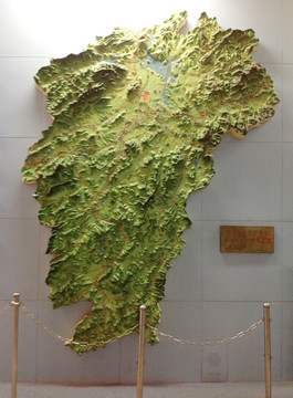 江西省地形图模型