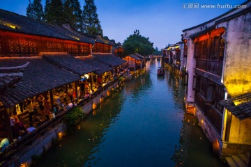 乌镇西栅古镇夜景