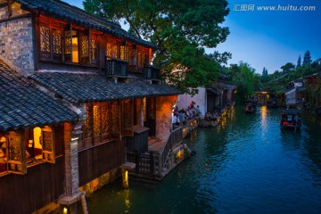 乌镇西栅古镇夜景