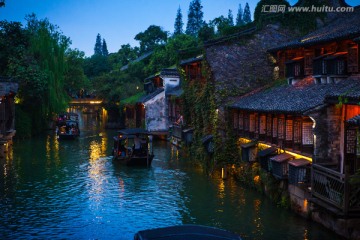 乌镇西栅古镇夜景