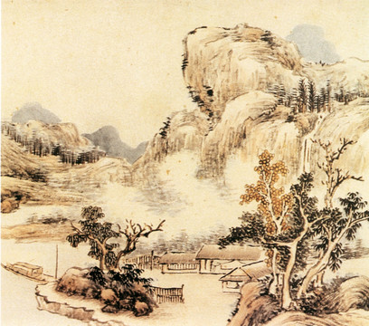 蔡嘉 秋夜讀書圖