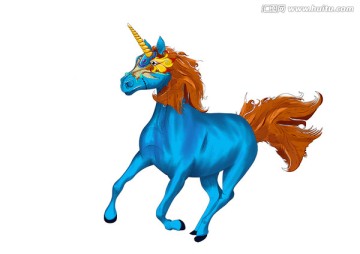 裝飾插畫(huà)彩虹馬